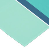 Blauwgroen marine wit gestreepte aangepaste tekst  korte tafelloper (Hoek)