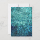 Blauwgroen marineblauw rond Waterverf bruiloft Kaart (Achterkant)