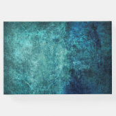Blauwgroen marineblauw rond Waterverf Wedding Gues Gastenboek (Achterkant)