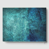 Blauwgroen marineblauw rond Waterverf Wedding Gues Gastenboek (Achterkant)