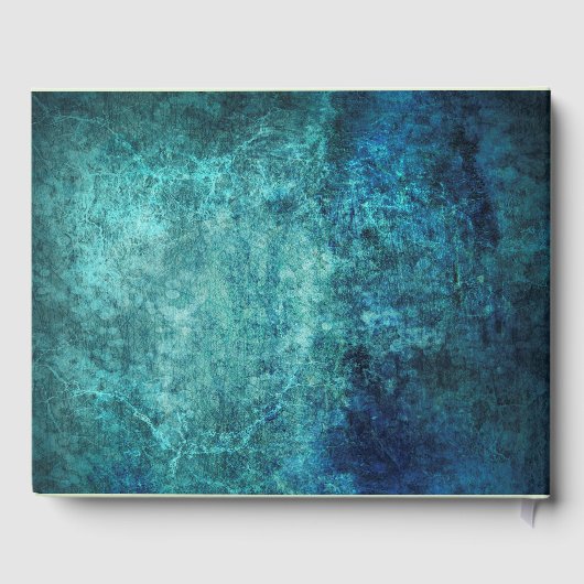 Blauwgroen marineblauw rond Waterverf Wedding Gues Gastenboek (Achterkant)