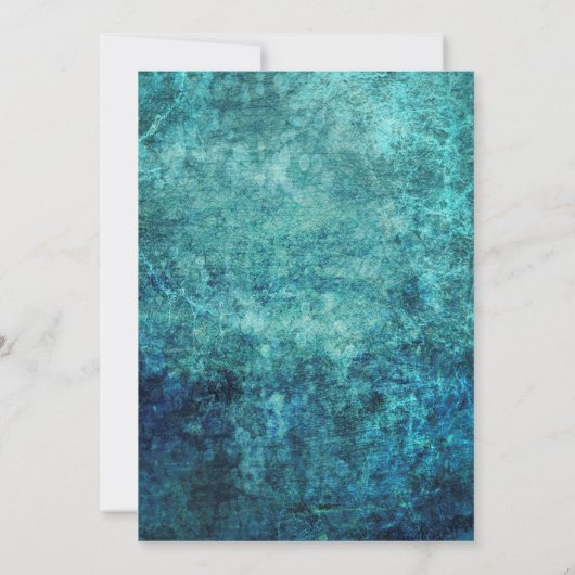 Blauwgroen marineblauw Waterverf bruiloft repetiti Kaart (Achterkant)