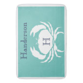 Blauwgroen marineblauw witte krab Nautical Kitchen Badmat (Voorkant Verticaal)