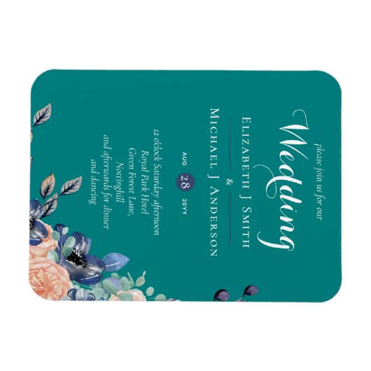 Blauwgroen marinesnooraalbruiningen magneet (Horizontaal)