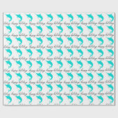 Blauwgroen Marlin Wrapping Paper Cadeaupapier (Vlak)