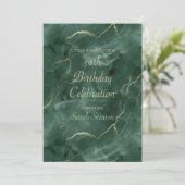 Blauwgroen marmer 50ste verjaardag kaart (Staand voorkant)