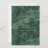 Blauwgroen marmer 50ste verjaardag kaart (Achterkant)