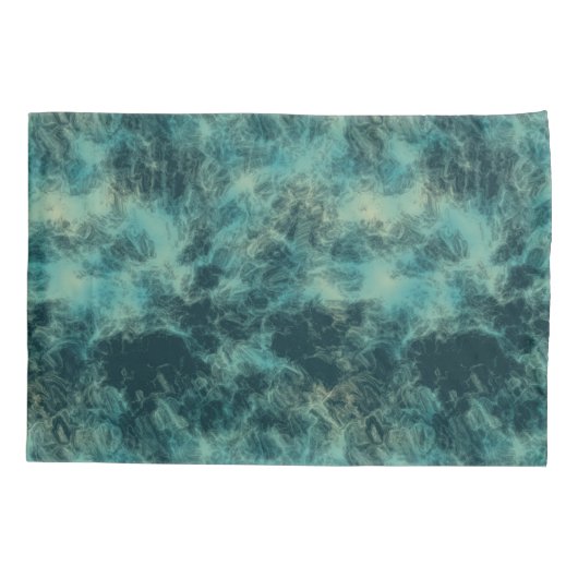 Blauwgroen Marmer Abstract Kussensloop (Achterkant)