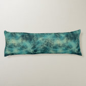 Blauwgroen Marmer Abstract Lichaamskussen (Achterkant)