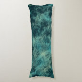 Blauwgroen Marmer Abstract Lichaamskussen (Voorkant Verticaal)