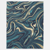 Blauwgroen marmer Blue Gold Marble #1 Fleece Deken (Voorkant)