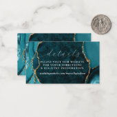 Blauwgroen, marmer en Gold Agate - Details Note Ka Notitiekaartje (Voorkant / Achterkant in situ)