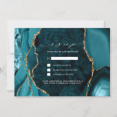 Blauwgroen, marmer- en gouden weddenschappen met R Kaart (Voorkant)