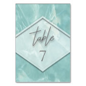 Blauwgroen marmer geometrische romantische kalligr kaart (Achterkant)