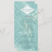 Blauwgroen marmer geometrische romantische kalligr menu (Voorkant / Achterkant)