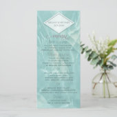 Blauwgroen marmer geometrische romantische kalligr menu (Staand voorkant)