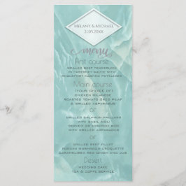 Blauwgroen marmer geometrische romantische kalligr menu