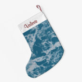 Blauwgroen marmer kleine kerstsok (Achterkant (Hangend))