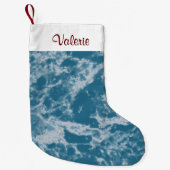 Blauwgroen marmer kleine kerstsok (Voorkant)