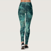 Blauwgroen marmer leggings (Achterkant)