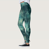 Blauwgroen marmer leggings (Links)