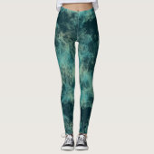 Blauwgroen marmer leggings (Voorkant)