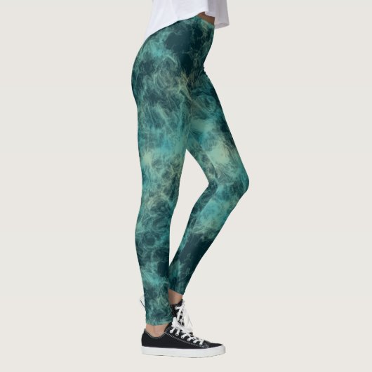Blauwgroen marmer leggings (Rechts)