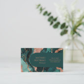 Blauwgroen Marmer & Roos Gold Formal Gepolijst Visitekaartje (Staand voorkant)