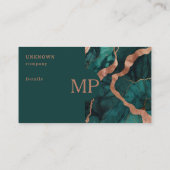 Blauwgroen Marmer & Roos Gold Formal Gepolijst Visitekaartje (Achterkant)