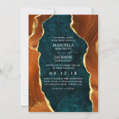 Blauwgroen marmer, verbrand Sinaasappel en goudgas Kaart (Voorkant)