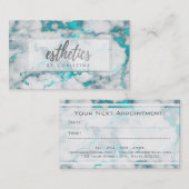 blauwgroen marmer voor esthetici afsprakenkaartje (Voorkant / Achterkant)