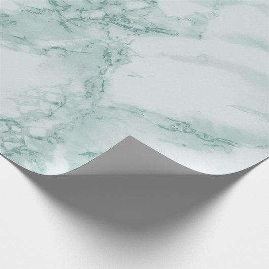 Blauwgroen marmertextuur cadeaupapier (Hoek)