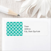 Blauwgroen Marokkaanse Patroon Etiket (Insitu)