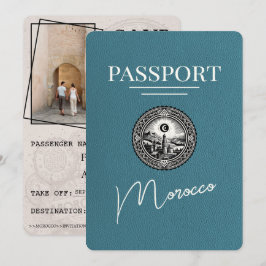 Blauwgroen Marokko paspoort Bewaar de datum Save The Date