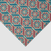 Blauwgroen, maroon, beige etnisch flessenpatroon tissuepapier