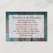 Blauwgroen Mason Jar Wood Weddenschappen Informatiekaartje (Achterkant)