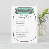Blauwgroen Mason Jars 2 x Baby shower games Kaart (Staand voorkant)