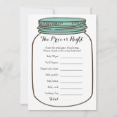 Blauwgroen Mason Jars 2 x Baby shower games Kaart (Achterkant)