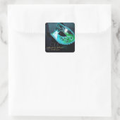 Blauwgroen Masquerade Elegante Monogram Sticker (Tas)