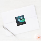 Blauwgroen Masquerade Elegante Monogram Sticker (Envelop)