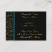 Blauwgroen Masquerade RSVP-Visitekaartjes Informatiekaartje (Achterkant)