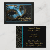 Blauwgroen Masquerade RSVP-Visitekaartjes Informatiekaartje (Voorkant / Achterkant)