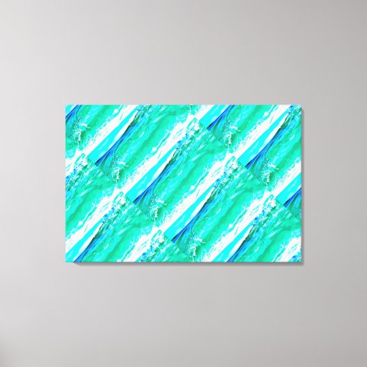 blauwgroen Maui-golven patroon Canvas Afdruk (Voorkant)
