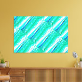 blauwgroen Maui-golven patroon Canvas Afdruk (Insitu (Woonkamer))