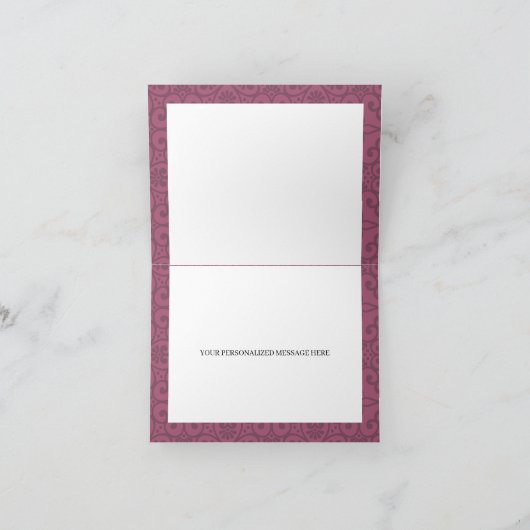 Blauwgroen & Mauve Floral Quinceanera bedankje (Binnen)