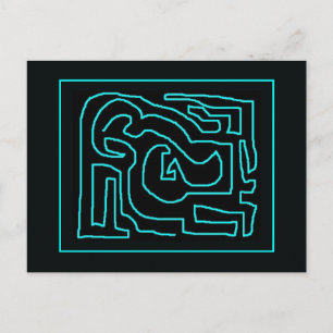 Blauwgroen Maze door Mark Edward Westerfield Briefkaart