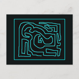 Blauwgroen Maze door Mark Edward Westerfield Briefkaart