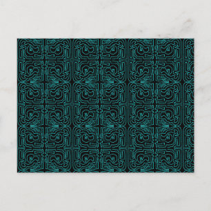 Blauwgroen Maze door Mark Edward Westerfield Briefkaart
