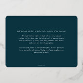 Blauwgroen MD Asclepius Afstuderen Fotoaankondigin Folie Uitnodiging (Achterkant)