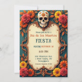 💀🎉 Blauwgroen me de Afterlife Party Invitation Kaart (Voorkant)